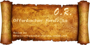 Offenbacher Renáta névjegykártya
